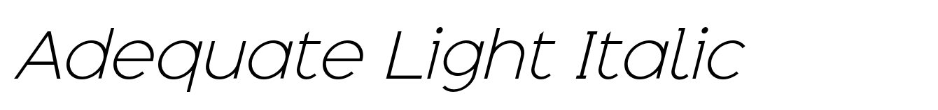 Adequate Light Italic